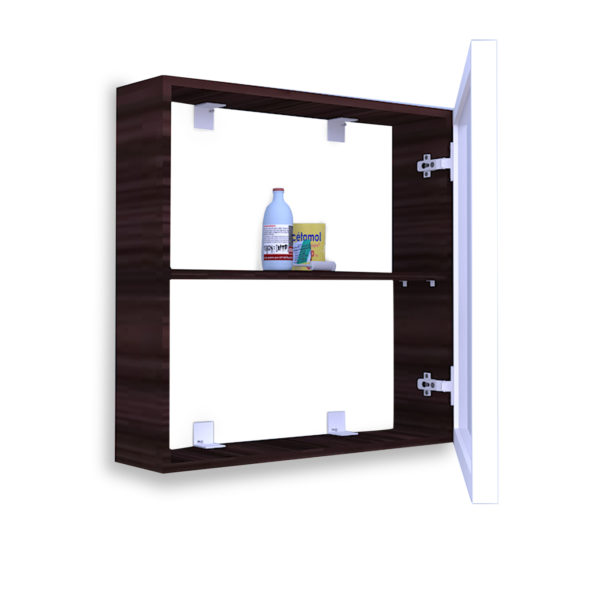 Medicine cabinet that is minimalist in a white background